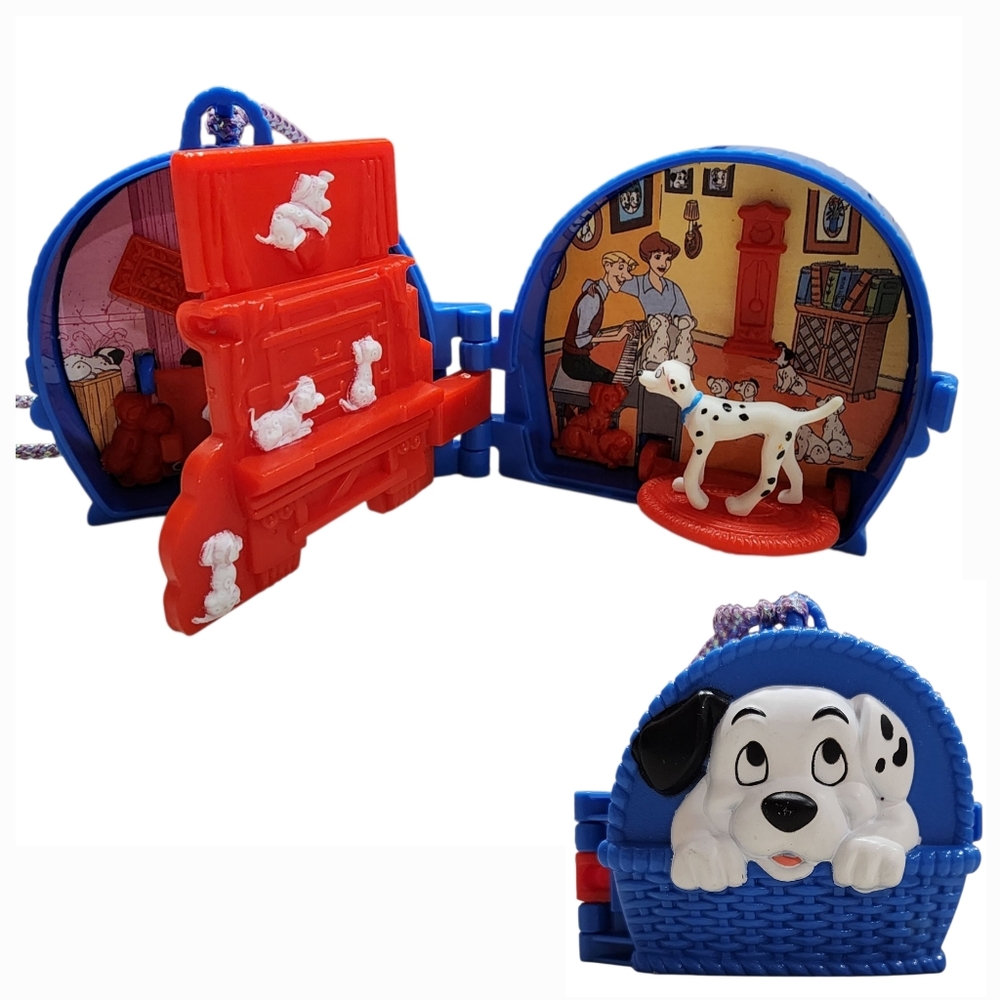 Vintage 1990s Disney 101 Dalmatians Once Upon a Time Locket Mini Playset Perdita